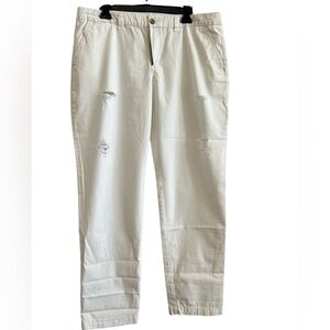 Gap 100% Cotton Distressed White Broken-in Straight Khakis Size 14